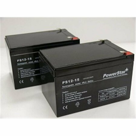 POWERSTAR 12V 15Ah SLA Battery for Razor E500S-MX500-MX650, 2PK PS12-15-2Pack-19